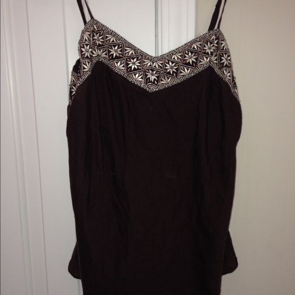 Brown embellished camisole tank small Abercrombie