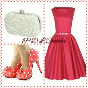 Hot Pink "Audrey Hepburn" Dress