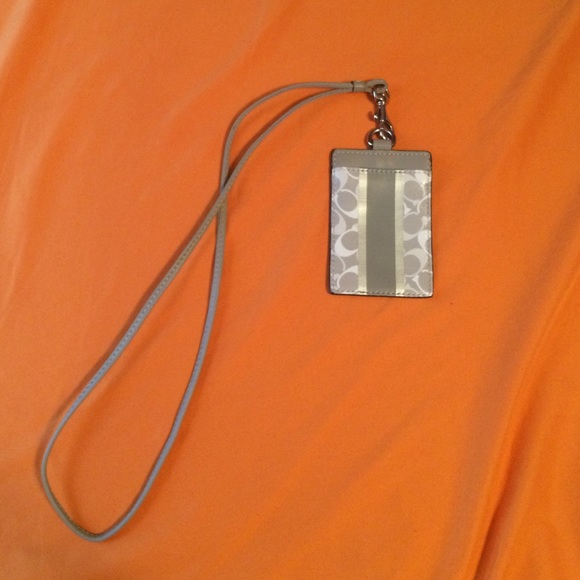 Coach photo ID holder and lanyard