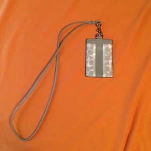 Coach photo ID holder and lanyard