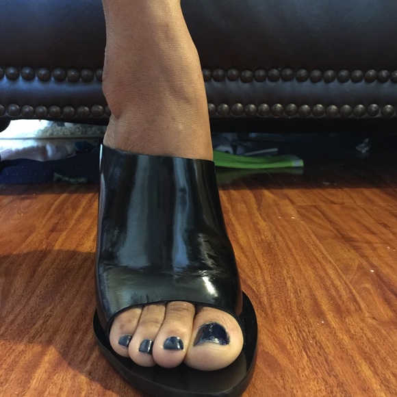 Zara patent leather wedges