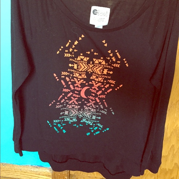 Black billabong sweater with tribal prints