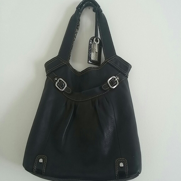 Black leather Fossil purse
