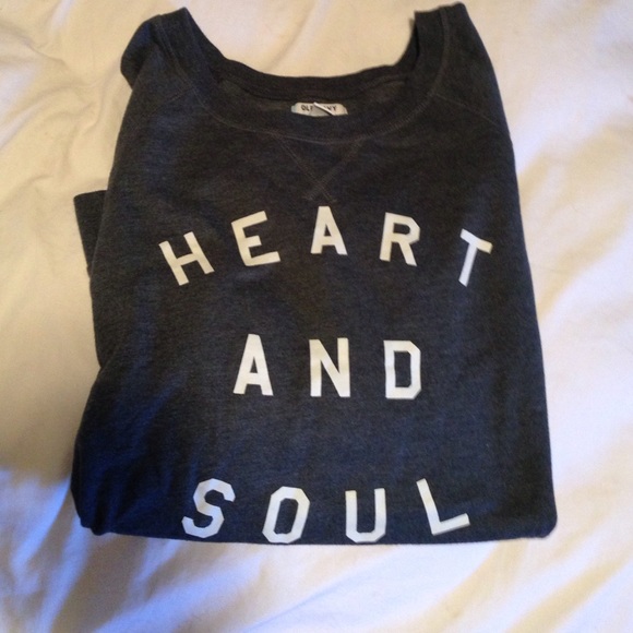 grey heart and soul long sleeve sweater NWOT