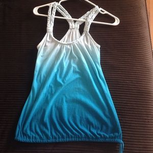 White and blue ombré tank