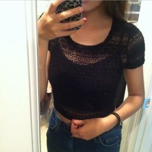 NWOT Topshop Lace Crochet Crop Top