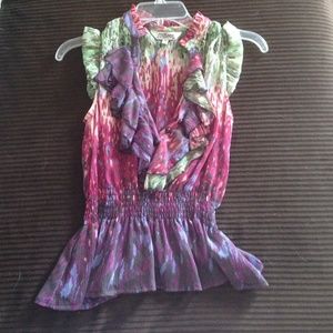 Multicolored ruffled blouse