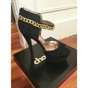 Black & gold heels