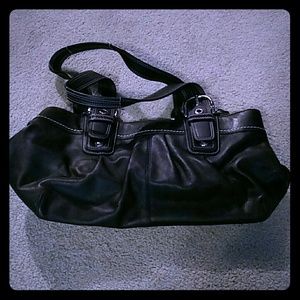 Coach black leather handbag