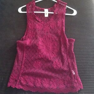 Very Detailed lace maroon top
