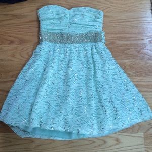 mint green sparkly dress from macys
