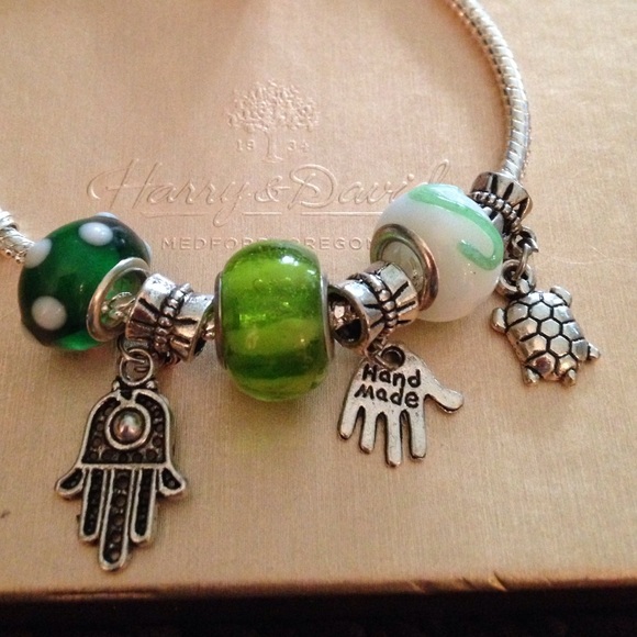 Muranno charms and oxidized silver charms