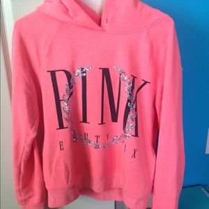 ✨TRADE✨RARE Victoria Secret Coral Bling Hoodie