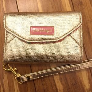 Lilly Pulitzer gold iPhone 4 wristlet
