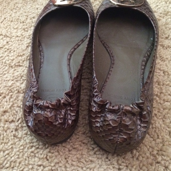 SOLD! Tory Burch Python Reva Flats - Picture 3 of 4