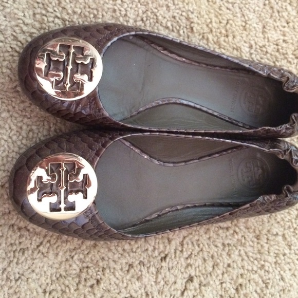 SOLD! Tory Burch Python Reva Flats - Picture 4 of 4