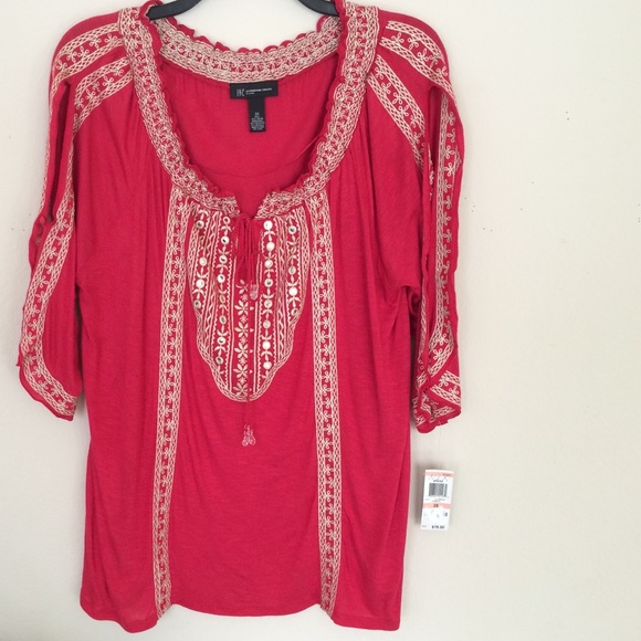 INC International Concepts Plus size 2x Red top