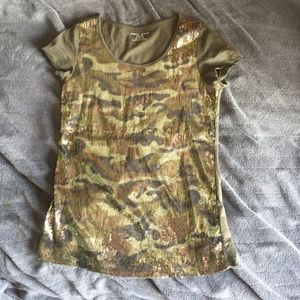 DKNY sequin embellished camouflage T-shirt