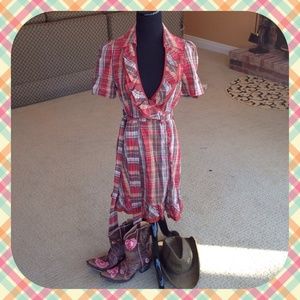 Cowgirl style  plaid dress small
