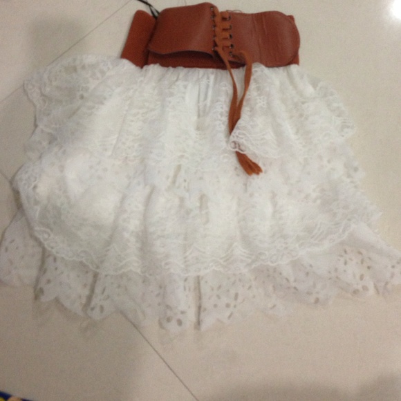 White ruffle skirt