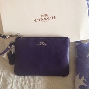 Coach violet wristlet BN in box