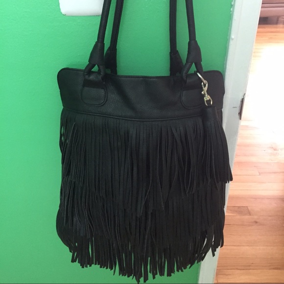 Black Fringe Purse