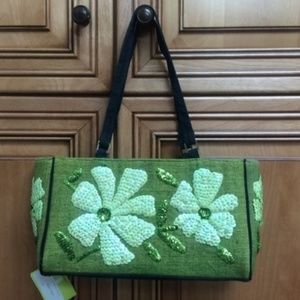 Funky green hippie bag