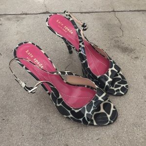 Kate Spade Zebra Print Slingbacks