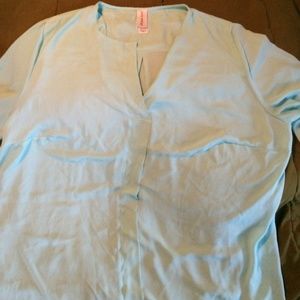 3x mint green blouse with roll up sleeves