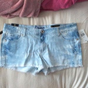 Light wash jean shorts