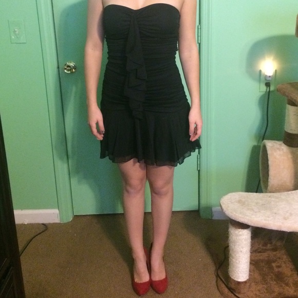 Black strapless dress
