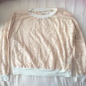 Geometric print ivory/cream sweater