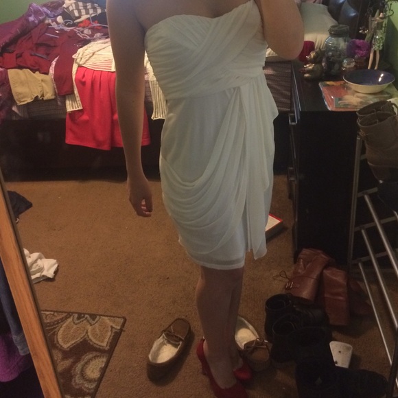 White strapless dress