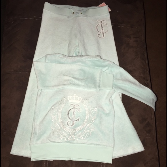 BNWT mint green baby girl Terry Juicy suit