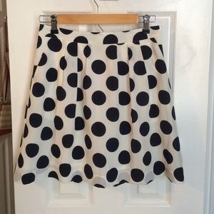 J. Crew navy & white polka dot skirt
