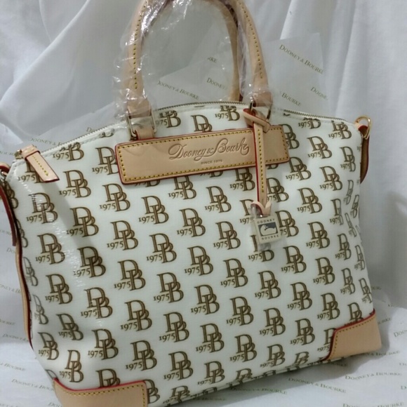 Dooney & Bourke 1975 Signature Satchel in White