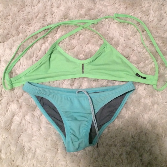 Blue and green jolyn bikini