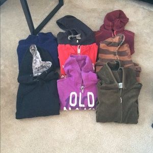 Lot of hoodies and sneakers