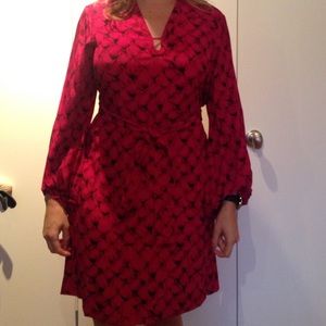 Hot pink and black dress