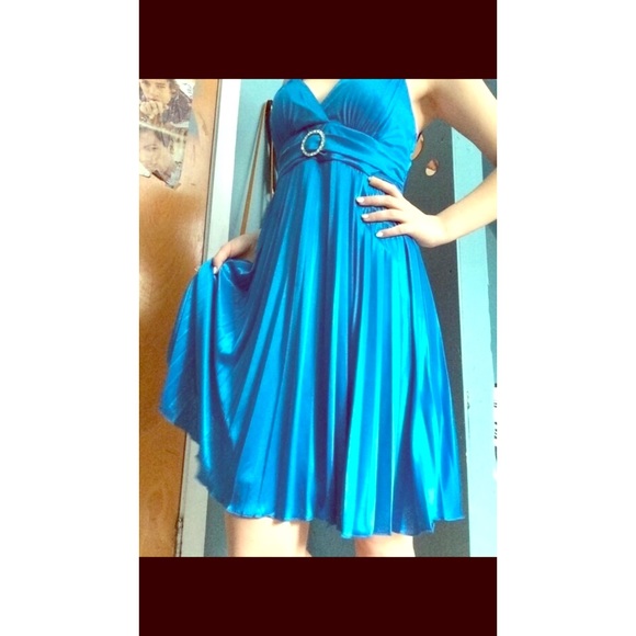 Beautiful blue dress.