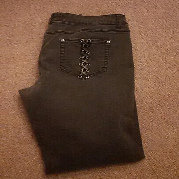 Bebe 2b black lace up jeans
