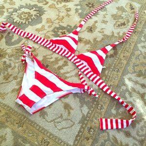 Awesome small bikini red and white stripe
