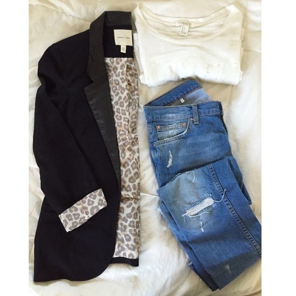 Zara Jackets & Blazers - Boyfriend black blazer with cheetah print lining
