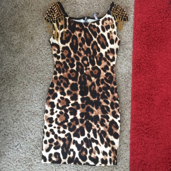 Cheetah Dress With Spikes
