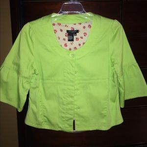 Lime green cropped blazer PS