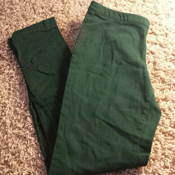 High Waisted Emerald Green Pants