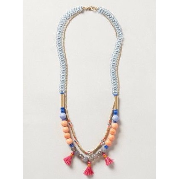 Anthropologie beaded tassel necklace