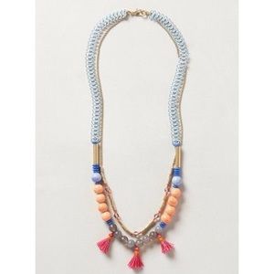 Anthropologie beaded tassel necklace