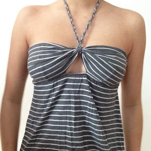 Beachy Grey & White Striped Dress 🌊 - Picture 2 of 3