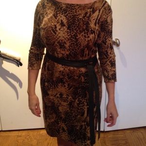 Animal print sweater dress